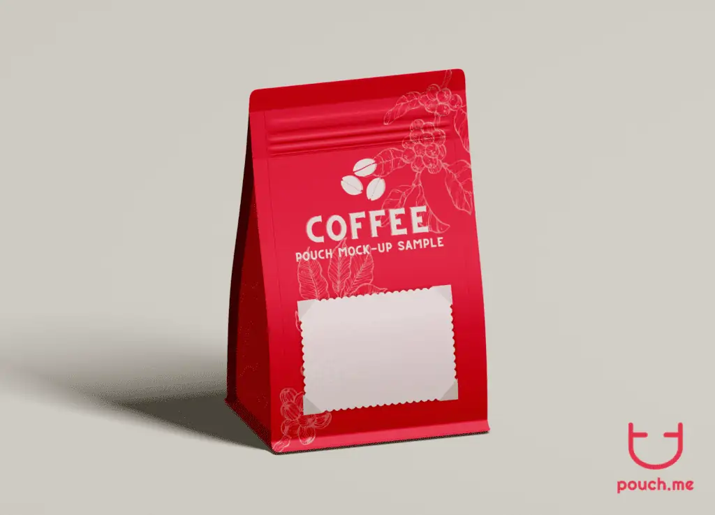 Mock-up solo shot of a flat bottom coffee pouch  